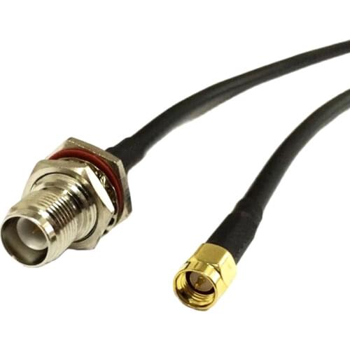 RF coaxial cable RG58 SMA male plug to RP TNC female bulkhead pigtail adapter 50cm/100cm wholesale price