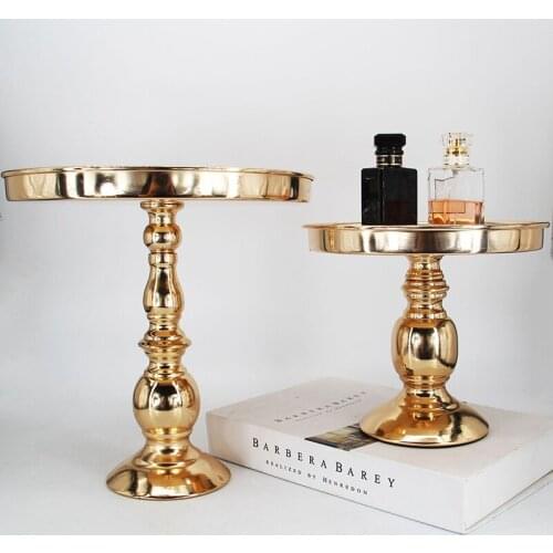 Crystal Round Cake Stand Wrought Iron Exquisite Cake Rack Base Dessert Stand Serving Display Holder For Wedding Party Supplies