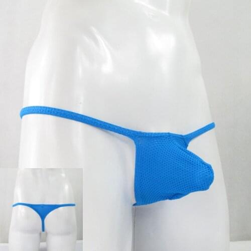 Mens G403D String Thong Contoured Pouch Low Rise honeycomb mesh stretchy Underwear nylon spandex