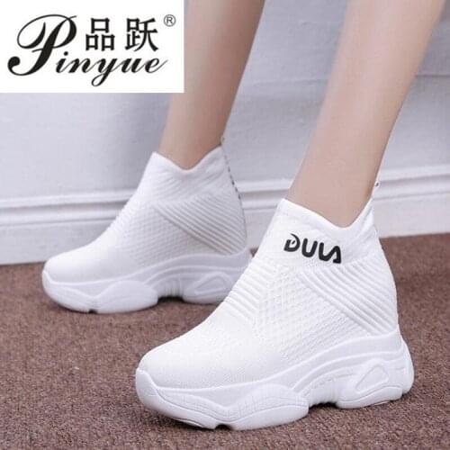 New Summer Women Breathable Platform Casual Shoes Women Height Increased Vulcanized Shoes 8CM Thick Sole Zapatos Mujer