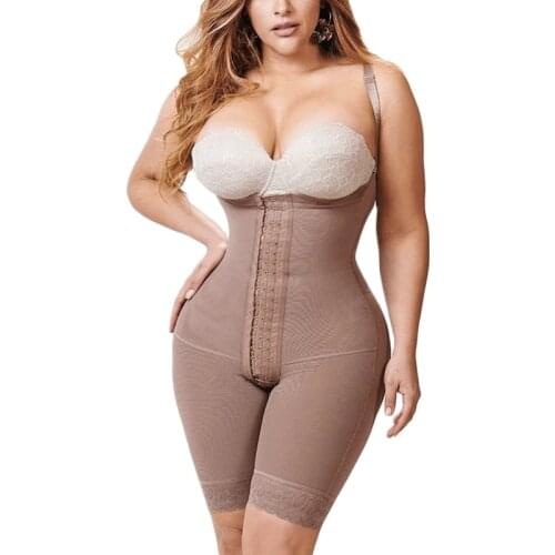 Knee Length Underbust Full Body Shaper Fajas For Women Postpartum Reductive Girdle Waist Corsets