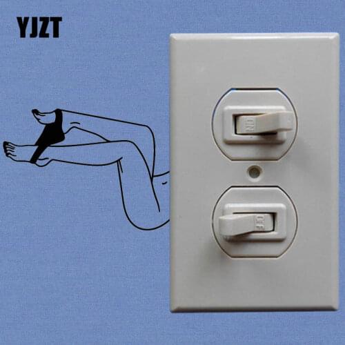 YJZT Hot Sexy Naked Girl Beautiful legs Striptease Decoration Wall Room Home Vinyl Switch Sticker Decals S18-0096
