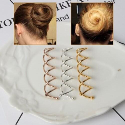 10Pcs Gold Silver Color Black Rose Gold Women Spiral Spin Screw Pin Hair Clip Twist Barrette Hairpins for Women Girl
