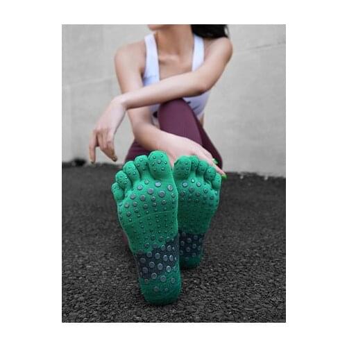 Womens Thickened anti-slip ribbon Yoga socks micro pressure elastic five fingers socks breathable fitness sports socks