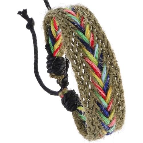 Jessingshow Boho Braided Bracelets for Women Friendship Bohemian Handweave Flax Rope Ethnic Charm Men Vintage Jewelry Pulseras