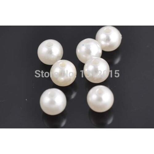 2017 New Arrivals Wholesale 6mm 400pcs Pearl Beads Acrylic Spacer Ball Round Beads Fit Jewelry Handmade DIY Free shipping ZZ010