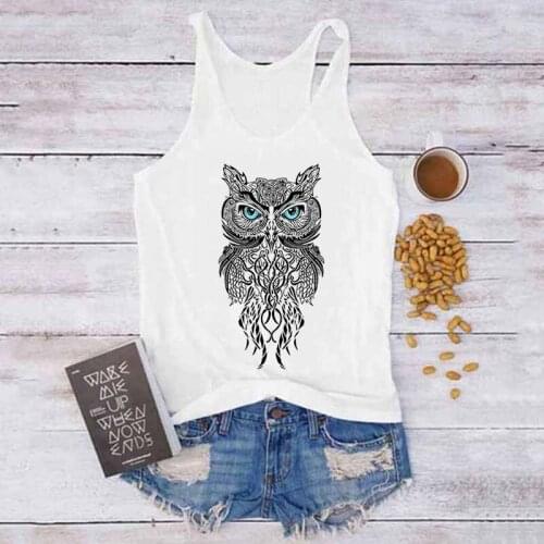 2021 White Owl Domineering Kawaii Print Tank Top Women Sleeveless Summer Graphic Vest Fashion Casual For Teens New 90s Crop Tops