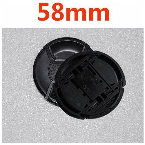 30pcs/lot 58mm center pinch Snap-on cap cover LOGO for nikon 58mm camera Lens