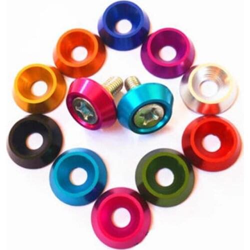 M6 M8 Aluminum alloy Multicolour Flat Half Round head Screws Cone Groove Washers 4PCS