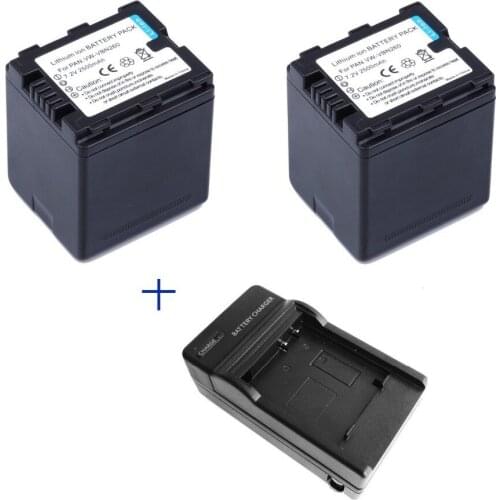 Wholesales 2pcs 2500mAh VBN260 Camera Batteries + Charger for Panasonic VW-VBN260 TM900K HSD800K ,for Panasonic accessories