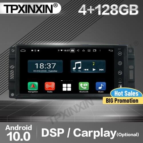4+128G Carplay Car Radio 2 Din Stereo Receiver Android For Jeep Wrangler 2008 2009 2010 2011 IPS GPS Navi Player Audio Head Unit