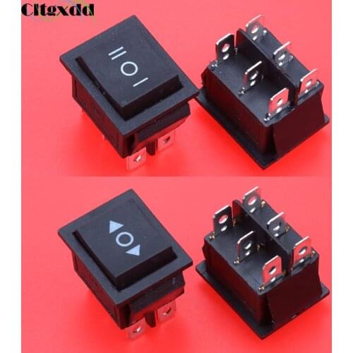 Cltgxdd 1pcs Black Rocker Switch ON-OFF-ON 3 Position 6 Pins No Lights 16A 250V AC / 20A 125V AC Power Switch