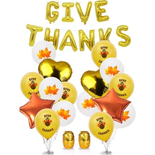 Happy Thanksgiving Day Thanks Giving Party Adornment Balloons Turkey Pumpkin Give Thanks Banner Decoration Kids Party Supplies