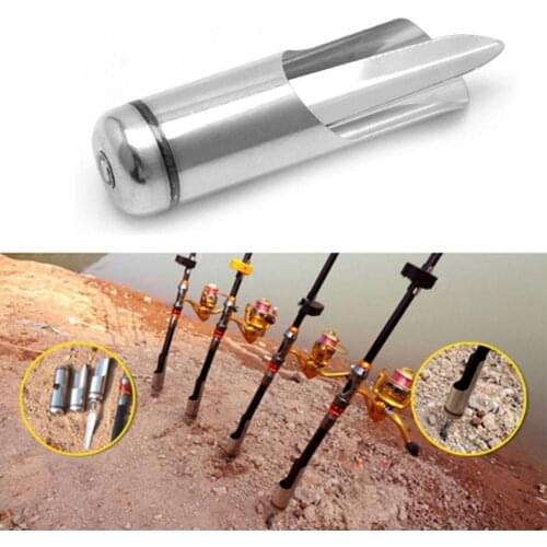 1PCS Fishing Rod Holder Steel Cylindrical Ground Insert Holder Hand Rod Throwing Rod Sea Rod Holder