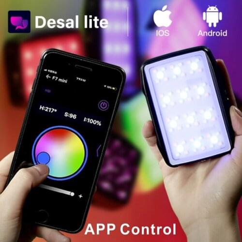 FalconEyes F7 mini Pocket RGB LED Light Video Photo Fill light Magnetic APP Control Photography lights