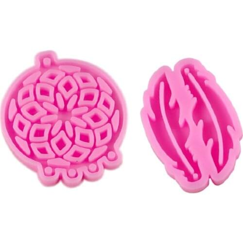 Feather Moon Dream Catcher Earring Mold Keyring Jewelry Pendant Neckle Mold Set For DIY Resin Epoxy Casting Mold Handmade Crafts