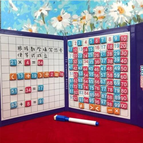 1-100 Number Board Games Montessori Toys Kids Magnetic Count Drawing Educational Toys For Children Magnets Learning Math Toys