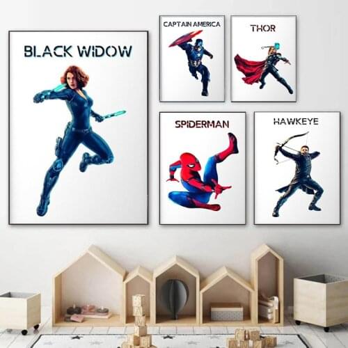 Marvel anime canvas painting superhero Captain America art posters and prints print mural pictures for home wall decor kid gifts