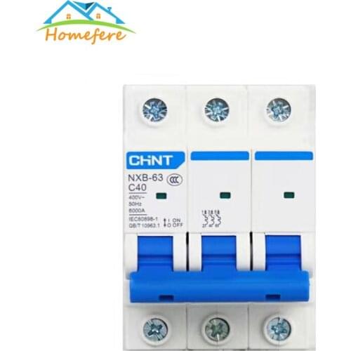 CHINT NXB-63 Residual Current Circuit Breaker 2P 3P 4P 25A 32A 40A 50A 60A 23V/400V 50HZ Mini Circuit Breaker MCB NEW DZ47