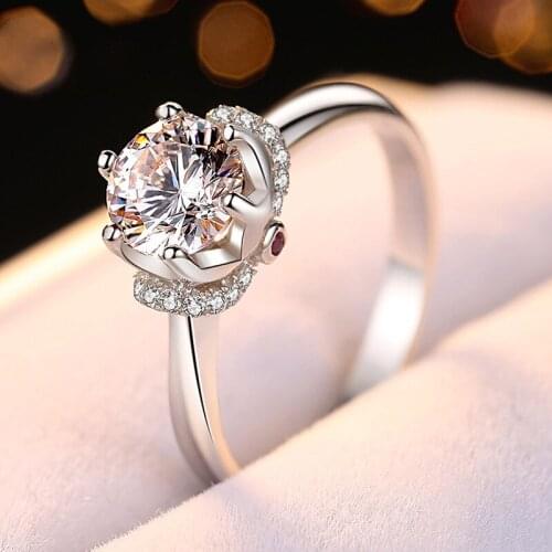 Rings S925 Sterling Silver Female Moissanite Diamond Ring For Love Crowning Finger Jewelry Gemstones Moissanite Retro
