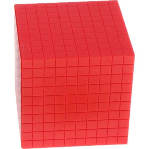 Red Plastic Montessori Math Decimal Cube Kids Preschool Educational Toys