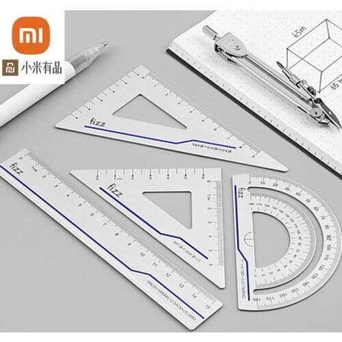 Xiaomi youpin frosted alloy set ruler multifunctional combination ruler ruler triangle ruler protractor children student drawing