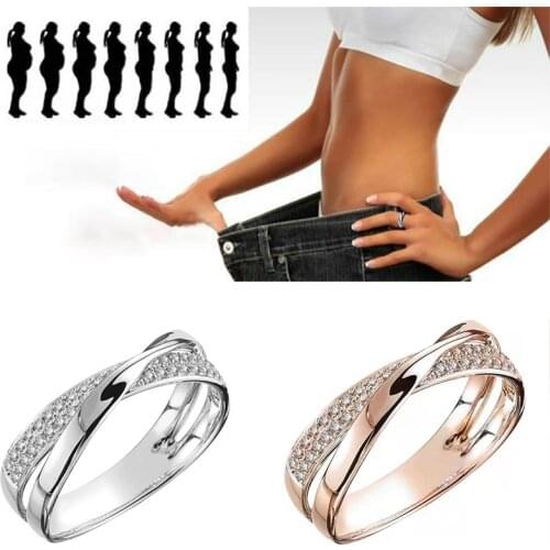Fashion Slimming Ring Stainless Steel Magnetic Weight Loss Ring Fitness Tools Health Care Supplies Women Jewelry Fat Burner