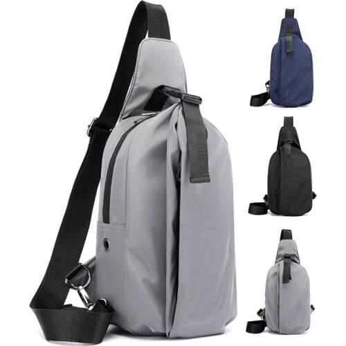 Mens waterproof fabric large capacity chest bag Korean fashion mens single shoulder bag business leisure messenger bag