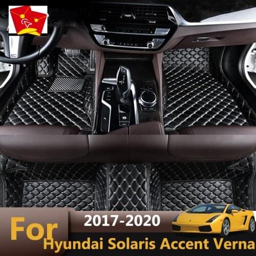 Cover Carpets Car Floor Mats For Hyundai Solaris Accent Verna 2017 2018 2019 2020 Auto Interior Accessories Styling Waterproof