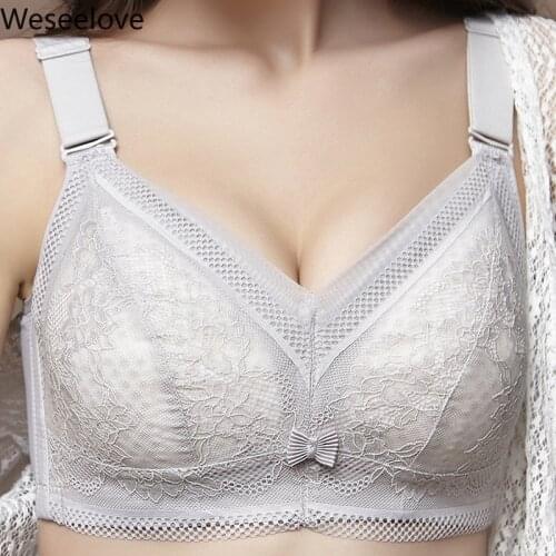Weseelove Underwear Womens Ultra-Thin Large Size Bras Push Up Women Plus Size Sexy Breast Holding Bra Soutien Gorge Femme M17