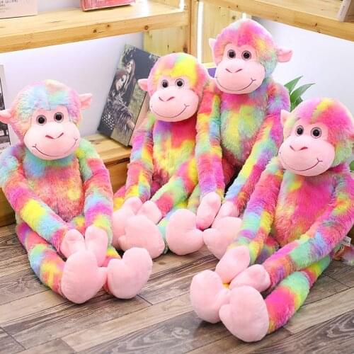 New Soft Color Long-arm Monkey Doll Plush Stuffed Toy Gorilla Home Pillow Birthday Gift Kid Playmate Girl Weekend Drama Artifact