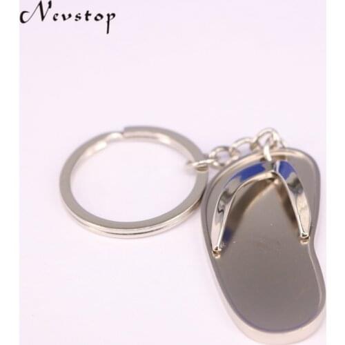 New flip flops slippers design keychain/keyring key chain promotion metal key rings key fob KC73
