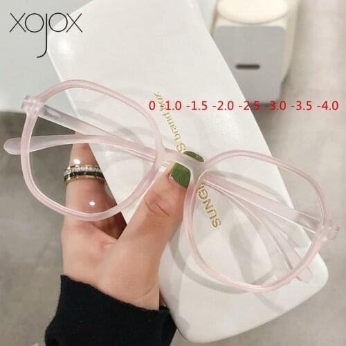 XojoX -1.0 1.5 2.0 2.5 3.0 3.5 4.0 Finished Myopia Glasses Vintage Nearsighted Eyeglasses Transparent Prescription Eyewear