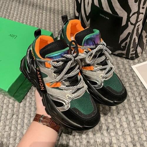 Daddy shoes female ins tide 2021 new thick-soled increased womens shoes all-match breathable casual sports shoes X779