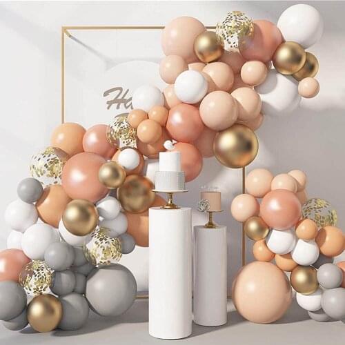 Peach Pink Balloon Garland Arch Kit Wedding Birthday Party Decoration Kids Globos Rose Gold Confetti Latex Ballon Baby Shower