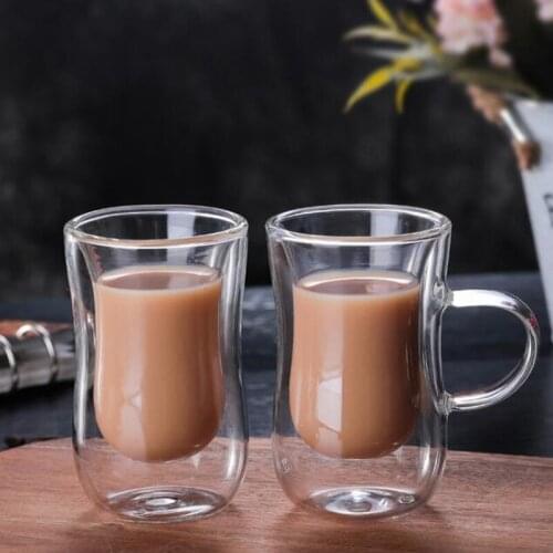 Transparent Drinkware Coffee Cups Tea Set Mugs Beer Drink Office Mug Double Glass Cup Simple Style