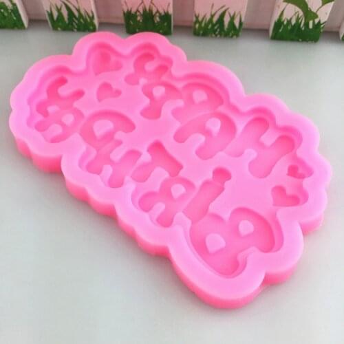 Happy birthday Silicone Party Mold DIY Cookie Chocolate Fondant Cake Mousse Mold Kitchen Baking Decoration Tool