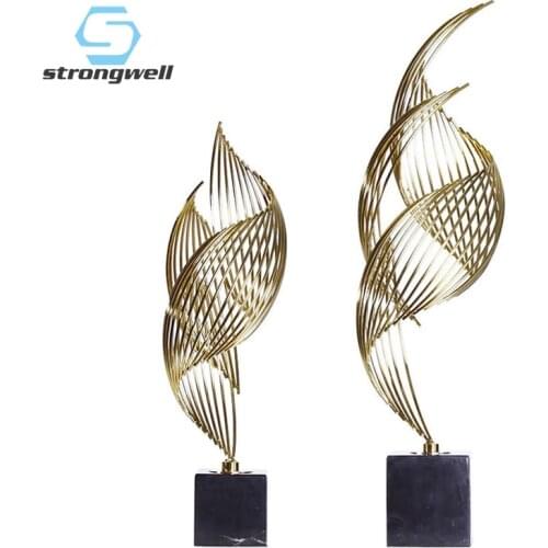 Stongwell Modern Art Creative Metal Statue Line Abstract Sculpture Ornaments Living Room Home Wedding Desktop Decoration Gift