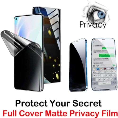 A12 Matte Anti Spy Privacy Hydrogel Film For Samsung Galaxy S20 S21 Plus Ultra Note 10 S8 S9 S10 Plus Lite A70S Auto Repair Film