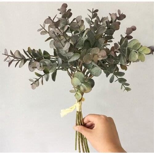 Eucalyptus bundle greens Plastic Artificial plant for Christmas wedding decoration Flower arrangment room decor faux foliage