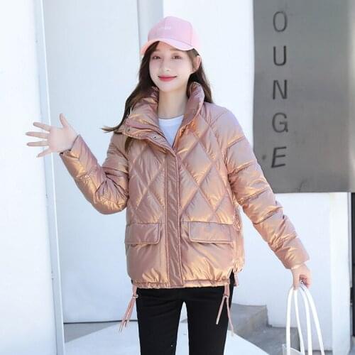 ISENMAL Winter Women Coat Fashion Girls OverCoat Casual Zipper Short Student Parkas Solid Thick Female Cotton Padded Jacket