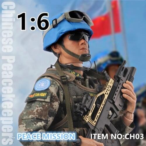 1:6 30cm 12 inches soldier Chinese peacekeeping force model joint movable multi-weapon accessories set collection gift tool toy