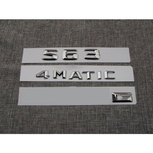 1 set Chrome Letters Emblem Emblems Badges for Mercedes Benz S63 4MATIC