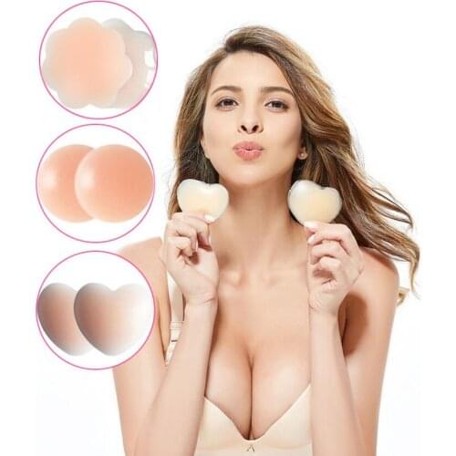 1 Pair Lingerie Femme Strapless Invisible Push Up Bras Self Adhesive Wireless Bralette Party Dress Breast Petals Pad Sticker Bra
