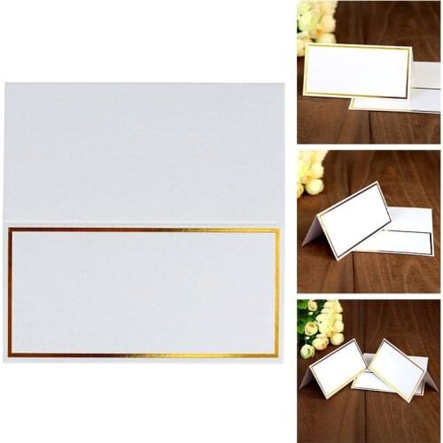 20x Guest Party Name Tables Place Cards High-Grade Pearl Paper White Bronzing Seat Card Wedding Name Card Table Decorations