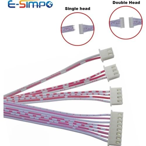 5pcs PH2.0 XH2.54 Plug Terminal Connector Red+White Flat Cable 20cm 2P 3P 4P 5P 6P 7P 8P 9P 10P 11P 12P Single double Head
