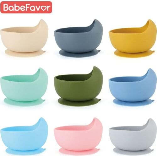 Baby Bowl Silicone Food Grade BPA Free Tableware Solid Waterproof Spill-Proof Suction Dishes Children Kids Feeding Cute Bowls
