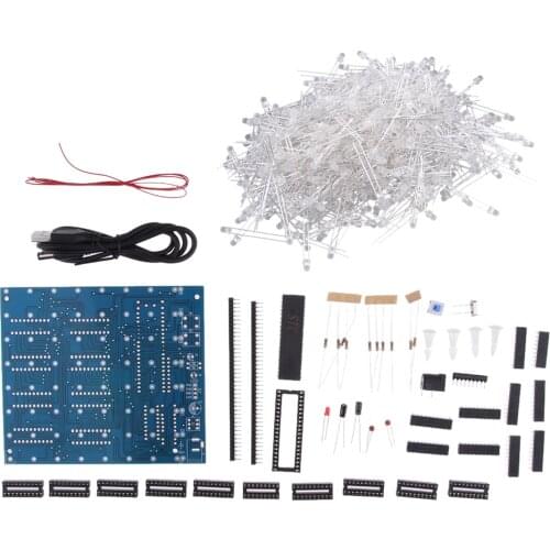 For 3D8 DIY 8x8x8 LED Cube 3D Light Electronic Soldering Kit Board
