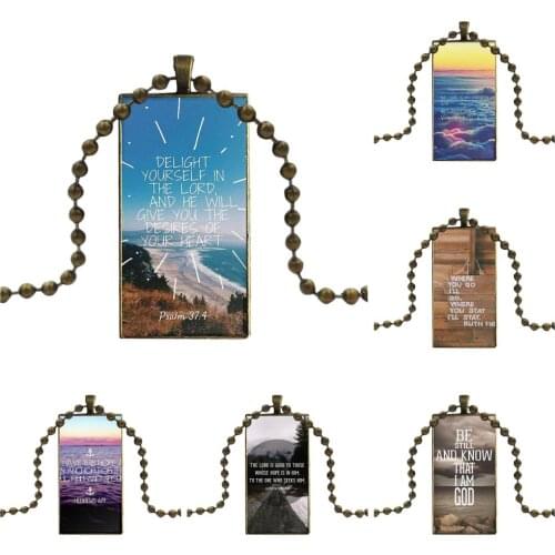 I Love You Love Pair For Schoolgirl Maxi Design Fashion Vintage Glass Women Rectangle Necklace Pendants