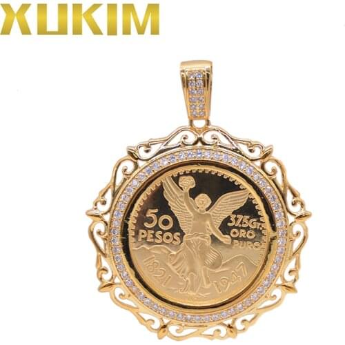 KCP03 Xukim Jewelry Mexican 50 Pesos Coin Bezel Pendant Custom Coin Pendant